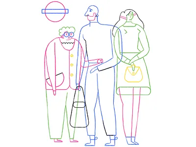 Me commuting adrienkulig bags beard charactedesign colours commuter design flat illustration lines people photoshop tube