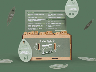 Laser-cut wine flight design graphic design