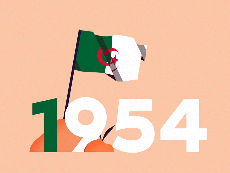 1 novembre 1954 1 novembre 1954 2d animation after effect algeria algerie animation blida gif logo animation motion