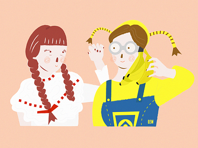 Annabelle and Minion art flat design illustration