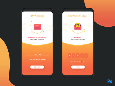 OTP Verification Screens UI branding clean logo creative design design illustration logo design photoshop ui ui design user inteface ux