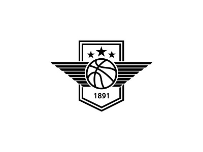 Basketball Ball emblem ball basketball design emblem illustration logo print sport star team typography wing