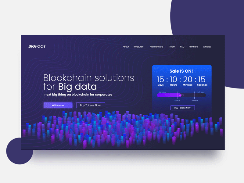 BIG DATA (fintech company concept) - ico website Design bitcoin black blockchain crypto currency dark data analysis data center database fintech fintech database company ico website isomatric logo minimalist motion transition ui web design website