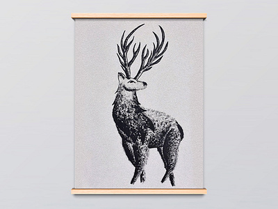 Nankin Illustration deer draw drawing illustration nankin nature