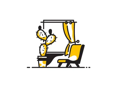 Little Architecture #47 architecture chair design flower house icon illustration lineart littlearchitecture tree