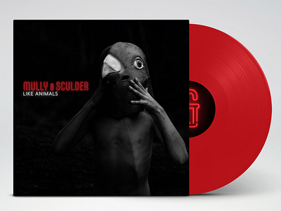 Mully & Sculder / Like Animals Single album art album cover album cover design black and red black and white branding design graphic design illustrator laforest creative music photoshop postpunk record record sleeve vinyl xfiles