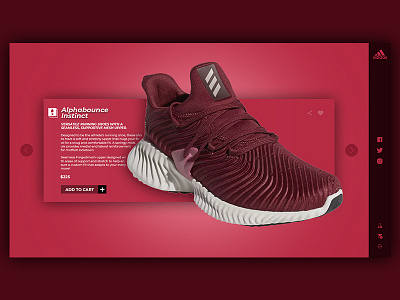 Adidas Web Page Concept 2 adidas android app basic black design design front end back end front end learning minimalist montserrat practice red shoe simple ui uidesign uidesigner ux