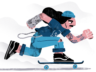 Rad Dude charachter design character illustration rad skate or die skateboarding skater vans