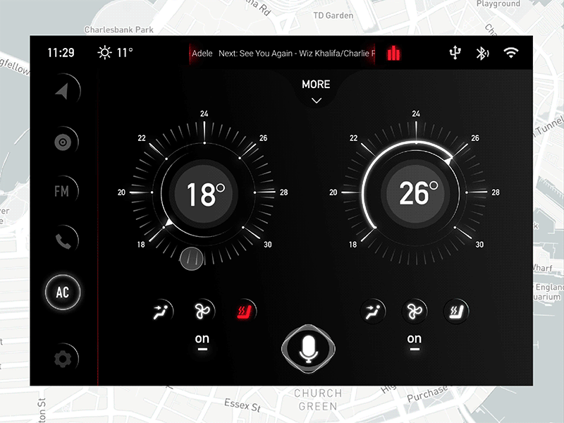 HMI design_2 air air conditioner automative black black and red car hmi motion principle sketch ui ux