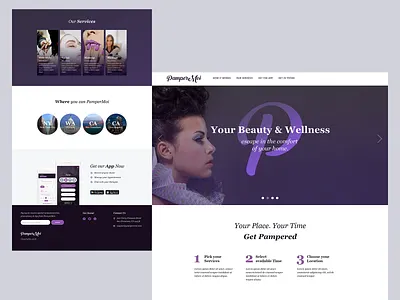 Beauty Services | Landing Page app app landing page beauty daily 100 daily ui design download app feminine design home landing page parlor salon services template ui ux website