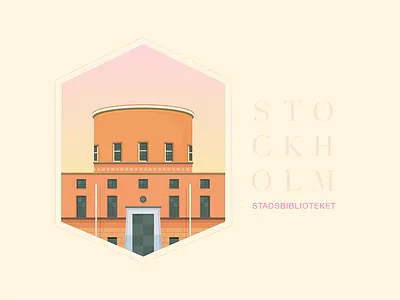 Stockholm - Stadsbiblioteket architecture design icon illustration landmark library sketch sketch app stockholm sweden
