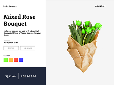 Perfect Bouquet – Product Page adam adammcknight ecommerce ecommerce design floral flowers mcknight modern perfect product card product page responsive store ui ui ux ux web webdesign website