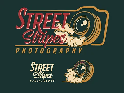 Street Stripes Photography brand identity burnout logo logo design photography script typography