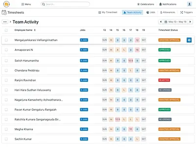 Time Tracker - Team Activity blueprint ui user experience user interface ux web app