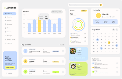 Zenletics Fitness Dashboard graphic design logo ui