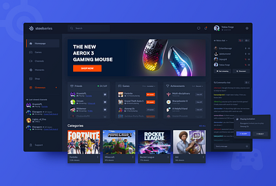 If SteelSeries was a streaming platform branding dashboard gaming live steelseries streaming twitch ui