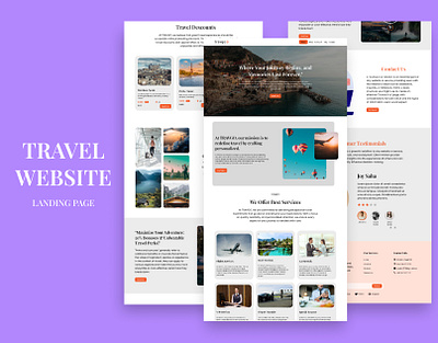 Travel Website Landing Page app branding design figma graphic design illustration logo motion graphics typography ui ux