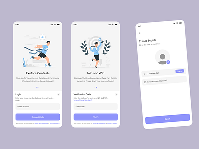 Minimal Registrations With Onboarding Screens App UI animation app design app ui branding cleandesign figma graphic design logo minimaldesign mobileapp modernui onboarding registrationui ui ui ux uidesign uiux userexperience uxdesign