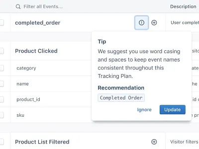 Tracking Plan Tips app ui ux