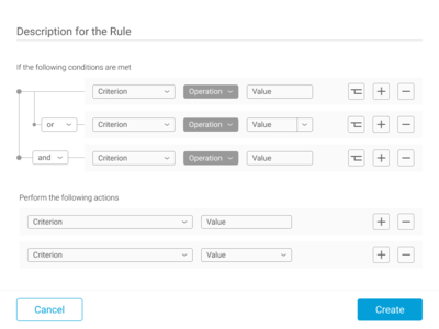 Rule Builder design flat ui ux