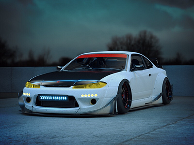 Silvia S15 looking mean 3d models c4d car drifting japan jdm octane s15 silvia