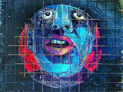 Lips acrylic illustration painting