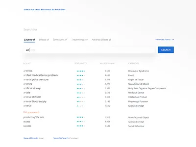 Instant Search / uix exploration database desktop digital information architecture input instant medical module process product design results sass search suggestions tabs terms ui user experience ux web app