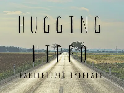 HUGGING HIPPO TYPEFACE handlettered handmade handwritten font illustration modern font typeface