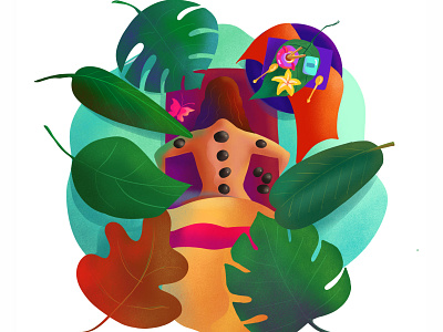 Enjoyable Holiday design flat illustration type ui vector