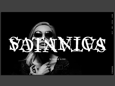 Satanica Clothing Homepage adobe xd black and white branding clean clothing clothing brand clothing design dark dark fashion experimental experimental web design fashion interface minimal typography ui ux web web design website