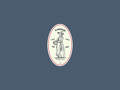 Vissla badge design farmer female retro badge vintage vintage badge woman woman illustration