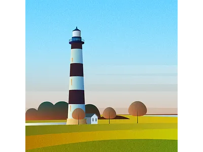 North Carolina - Outer Banks design flat illustration vector