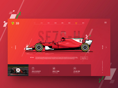 SF70H Specification Page ferrari formula one formula1 graphic design product page ui ui design ux ux design