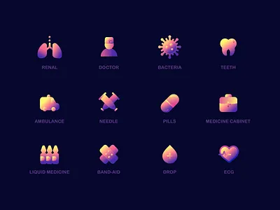 Medical icon app icon ui 插图 设计