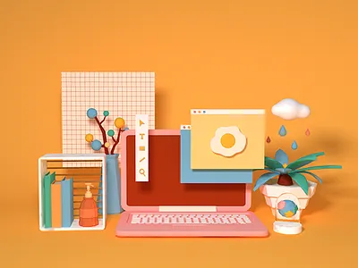 C4D|Serie1 c4d computer desk