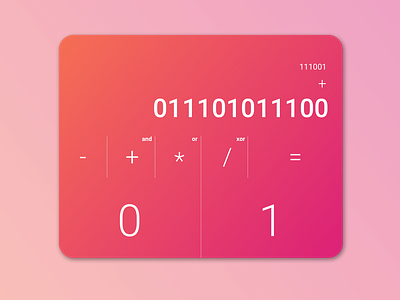 DailyUI #004 Binary Calculator calculator dailyui 004 meatbags ui ux