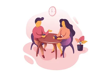 coffe time coffee design flat ilustration minimalis vector web banner