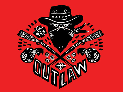 Outlaw Illustration (RDR2 inspired) 2 color cowboy design illustration outlaw red dead redemption