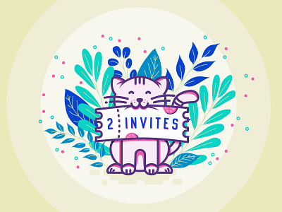 2 Dribbble Invites invitation ivites