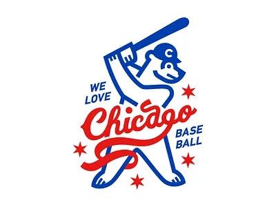 Chicago Cubs Baseball Bear apparel baseball bear chicago cubs design fan illustration type typogaphy vintage