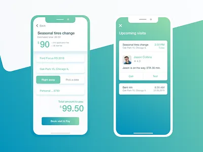Car Repair Booking app concept car car repair ui ux
