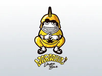 Sticker Narwhal art game illustration telegram портрет стикер