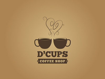 D'Cups Coffee Shop - Logo cafe logo coffee coffee shop coffee shop logo creative logo logo design restaurant tea unique logo