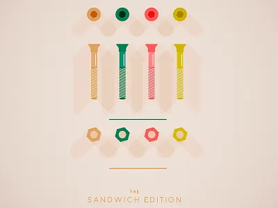 Hardware setup "sandwich edition" bread fun hardware illustration ketchup linited edition mustard salad sandwich screws skateboard skateboarding tools vector