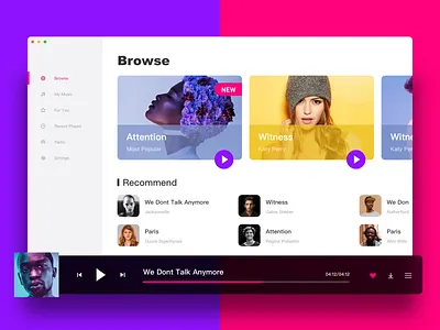 Personalized Music Recommendation demo design ui