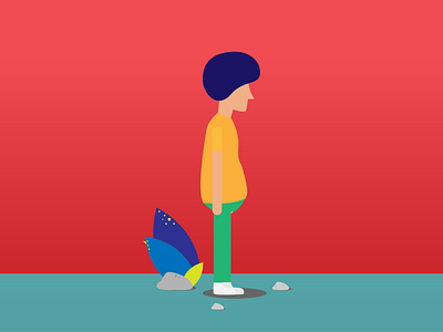 Illustration of a man character colors digital art graphic illustration man plant simple design vector