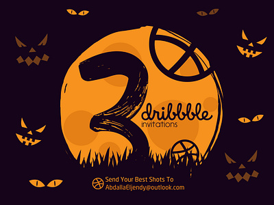 3 Dribble invitations 3 invitations dribbble invitations halloween halloween design invitations