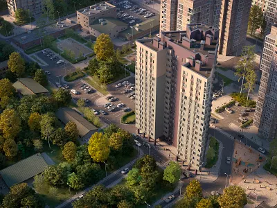 Residential house Visualization 3D 3d 3d art 3d artist aerial architecture architecture visualization cgi environment illustration render visualizer