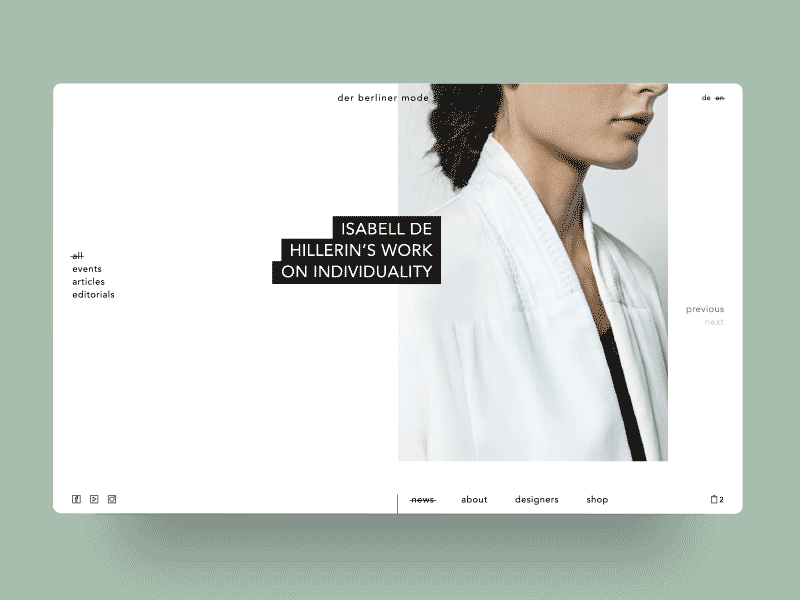 DBMS Article Page Animation article berlin clean e commerce fashion gif interface layout minimal news parallax shop ui ux