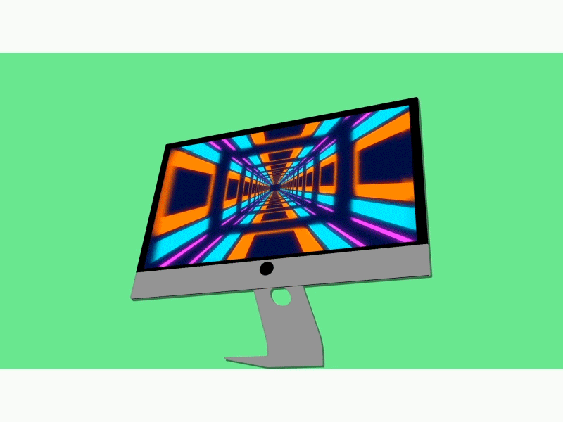 Time Warp Tunnel On Computer Screen 2d 3d after effects cinema 4d compositing computer green loop screen time warp tunnel